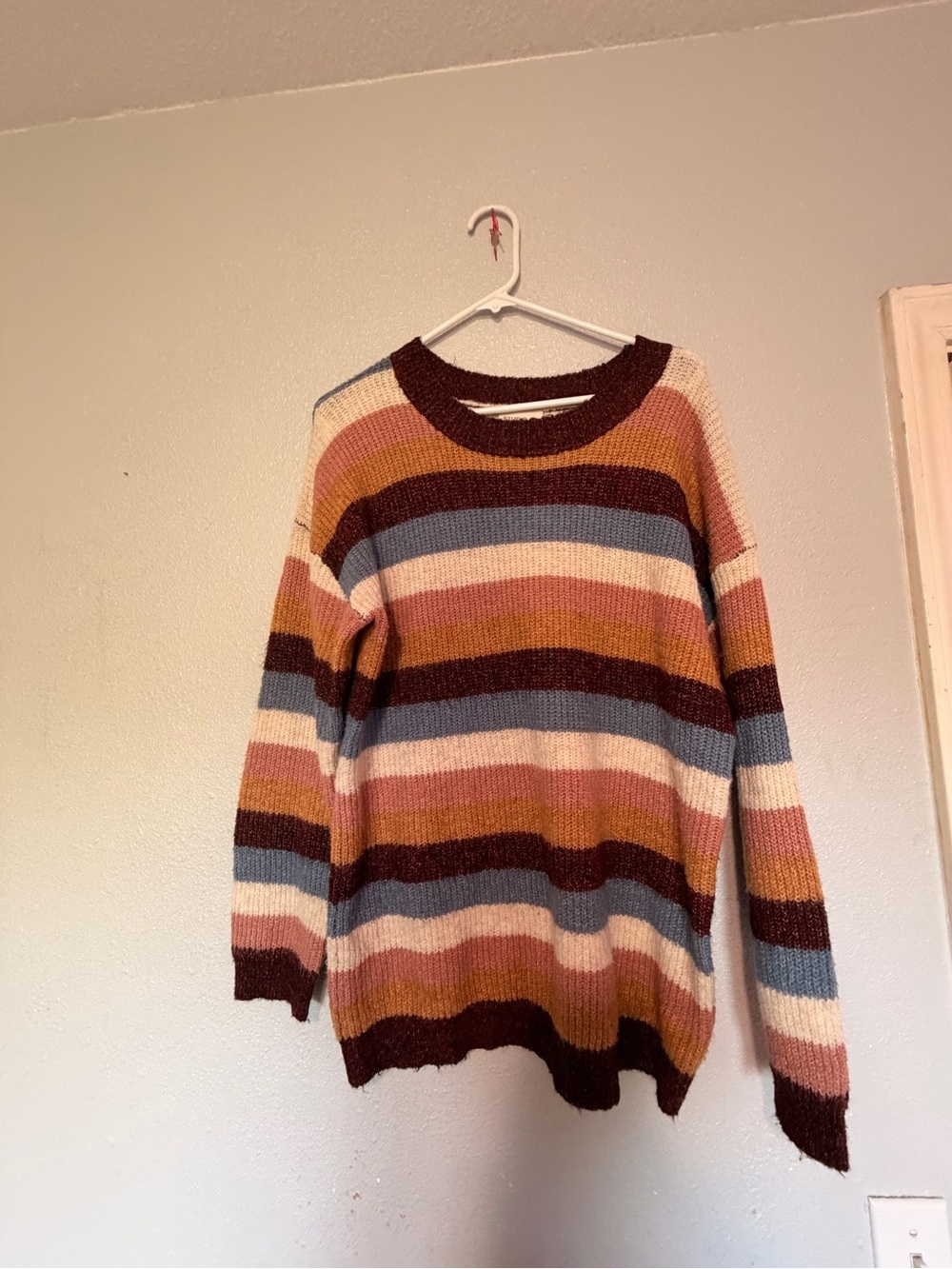 bobeau Multicolor Striped Crewneck Sweater